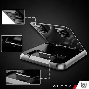 Alogy Carbon Auto-Cockpit-Armaturenbrett-Halterung für Telefone bis zu 6,8 Zoll, GPS, schwarzer Organizer