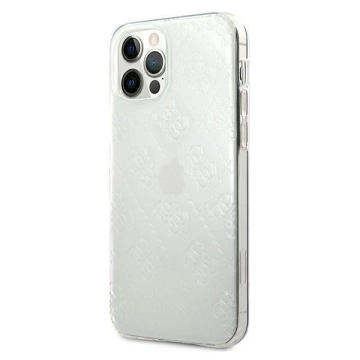 Guess GUHCP12M3D4GTR iPhone 12/12 Pro 6,1" průhledné pevné pouzdro 4G 3D Pattern Collection