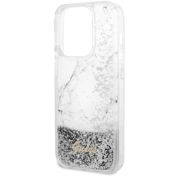 Etui Guess GUHCP14LLCSGSGH na iPhone 14 Pro 6,1" pevné pouzdro Liquid Glitter Marble