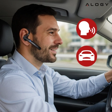 Wireless headset for Bluetooth 4.0 calls car headset with display V8 Black