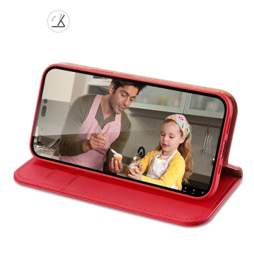 Dux Ducis Hivo leather case with a flap cover made of genuine leather wallet for cards and documents iPhone 14 Pro Max red