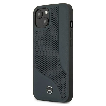 Mercedes MEHCP13SCDONA protective case for Apple iPhone 13 Mini 5.4" navy/navy hardcase Leather Perforated Area