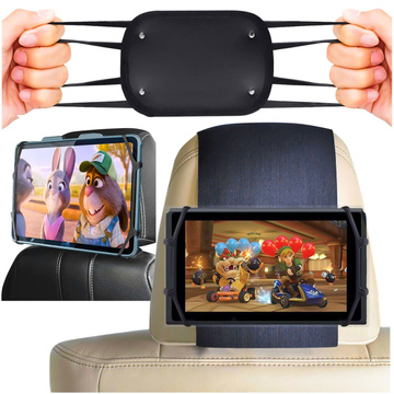 Car headrest holder strong Velcro for tablet phone reader Alogy Car flexible black