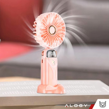 Fan fan handheld desk fan Alogy wireless portable handheld with handle pink