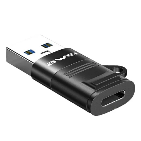 Adapter AWEI CL-13 USB-C/USB-A czarny/schwarz