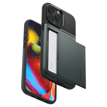 Pouzdro Spigen Slim Armor CS pro Apple iPhone 15 Pro - tmavě zelené