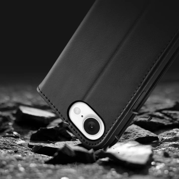 iPhone 16e Dux Ducis Hivo Protective Case with Flip and RFID Protection - Black