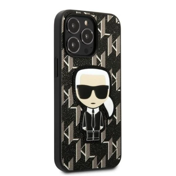 Ochranné pouzdro na telefon Karl Lagerfeld KLHCP13LPMNIKBK pro Apple iPhone 13 Pro / 13 6,1" hardcase černá/černá Monogram Ikonik Patch