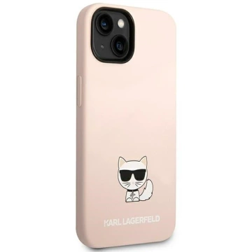 Ochranné pouzdro na telefon Karl Lagerfeld KLHCP14SSLCTPI pro Apple iPhone 14 6,1" pevný obal světle růžový/světle růžový Silikonové tělo Choupette