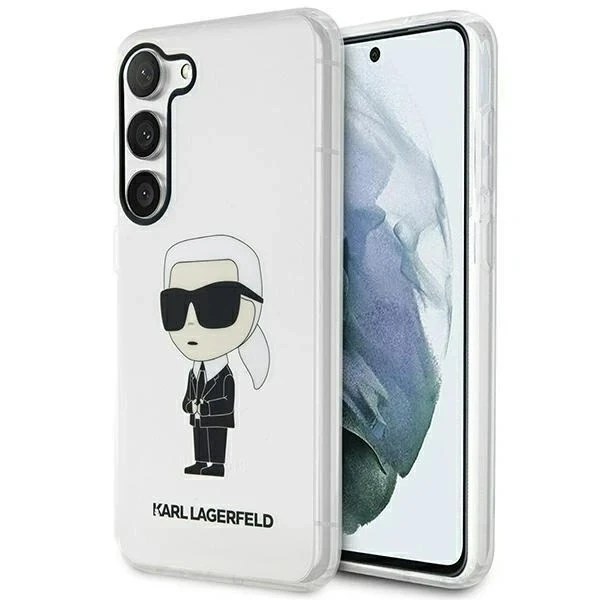 Protective phone case Karl Lagerfeld KLHCS23SHNIKTCT for Samsung Galaxy S23 S911 transparent hardcase Ikonik Karl Lagerfeld