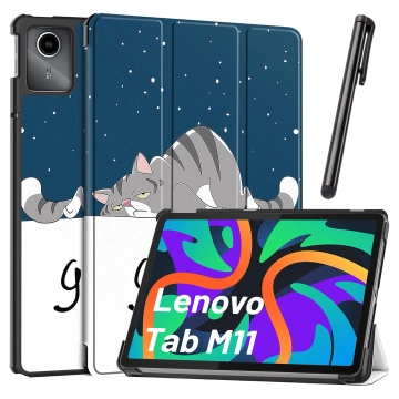Hülle für Lenovo Tab M11 10,95 Zoll TB330FU / TB330XU / TB331FC Tablet Cover Case Alogy Book Cover Schlafende Katze Stylus Pen