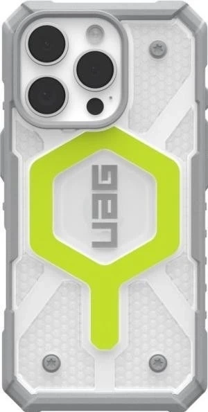 UAG Pathfinder Clear MagSafe Case for iPhone 16 Pro Neon Active