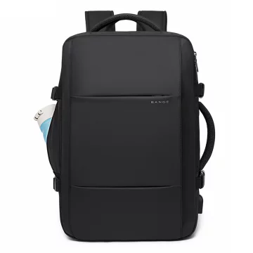 Водонепроникний рюкзак Bange для ноутбука 15.6", city traveler, 45х30х16 см, для роботи, літака, чоловічий, жіночий, з USB портом Чорний