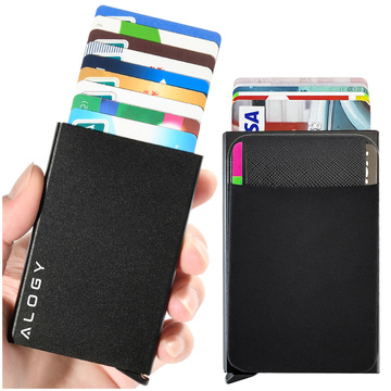Alogy Anti-Diebstahl-Geldbörse RFID-Smartcard-Halter Schwarz