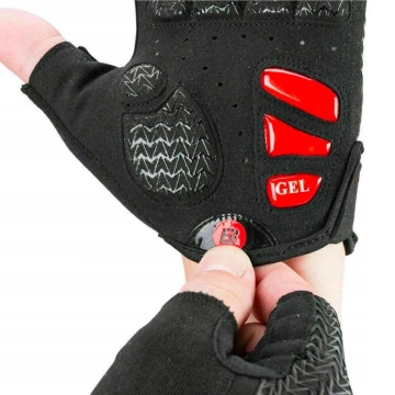 Rockbros S169BR XL Fahrradhandschuhe mit Gel-Einsätzen – Schwarz und Rot