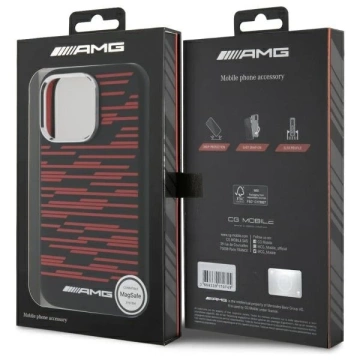 Чохол для iPhone 16 Pro AMG Silicone Graphics MagSafe Black Red