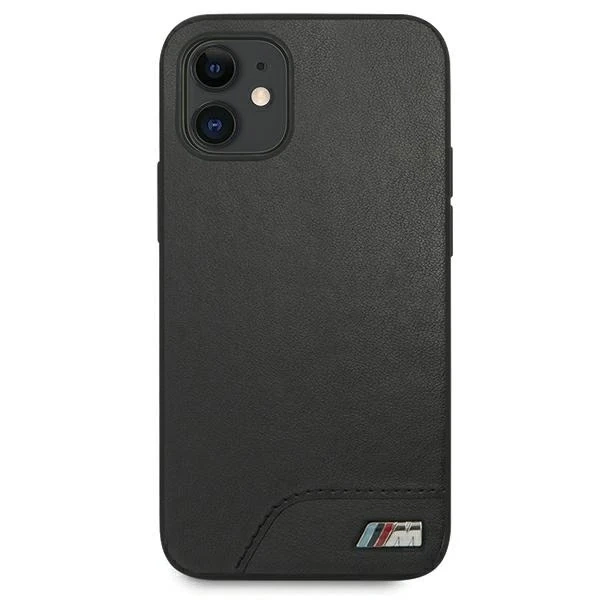 BMW BMHCP12SMHOLBK Pouzdro na telefon pro Apple iPhone 12 Mini 5,4" černo/černé pevné pouzdro M Collection Smooth PU