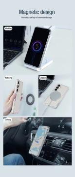 Pancierové puzdro Nillkin Nature Pro s magnetickým krúžkom pre Samsung Galaxy S24 - biele