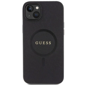 Etui Guess GUHMP15MPSAHMCK na iPhone 15 Plus 6,7" pevné puzdro Saffiano MagSafe čierne/čierne