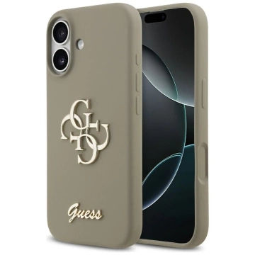 Etui Guess do iPhone 17 Silicone Big 4G Script Brown