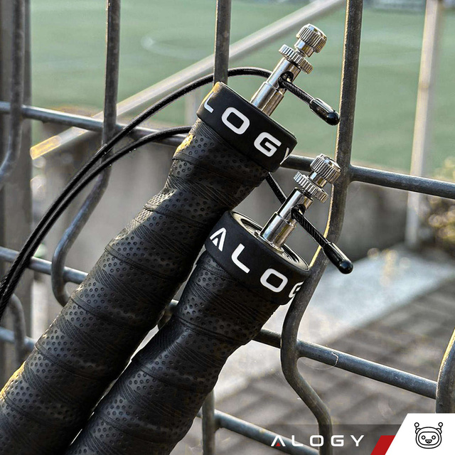 Verstellbares Boxseil Crossfit Fitness Alogy Sport mit austauschbaren Gliedern 300 cm Lager bequem Schwarz