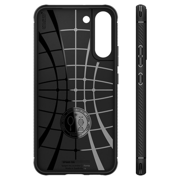 Puzdro pre Samsung Galaxy S22 puzdro Spigen Rugged Armor Matte Black Glass