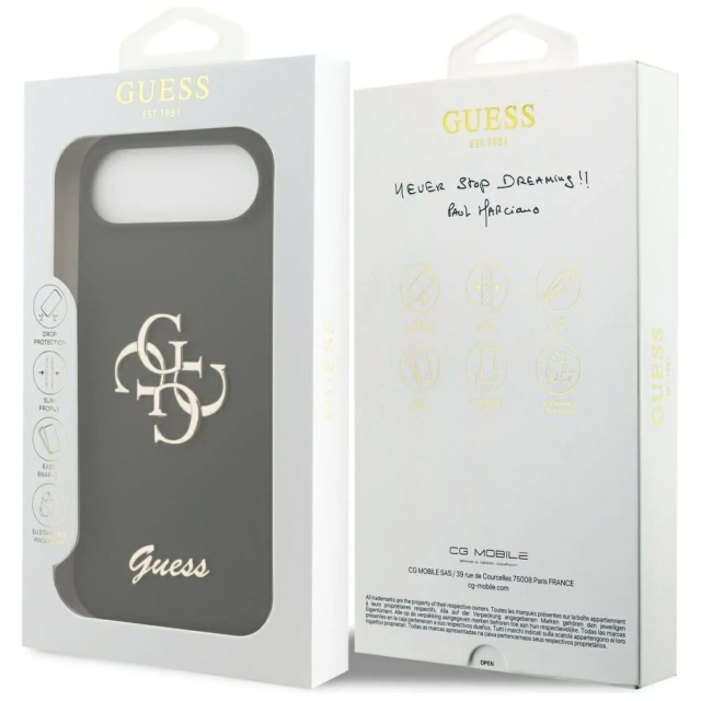 Etui Guess do iPhone 17 Air Silicone Big 4G Script Black