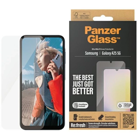 Tvrzené sklo pro Samsung Galaxy A25 5G PanzerGlass Ultra-Wide Fit EasyAligner
