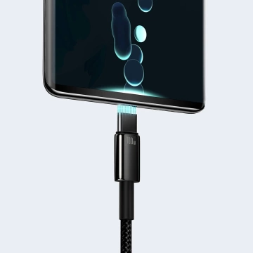 Baseus Tungsten Gold kábel USB-A - USB-C 480Mb/s 100W 1m čierny (CAWJ000001)