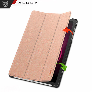 Skleněné pouzdro pro T-Mobile T Tablet 5G 10,36" pouzdro na tablet Alogy Book Cover Case Rose Gold Stylus Zdarma