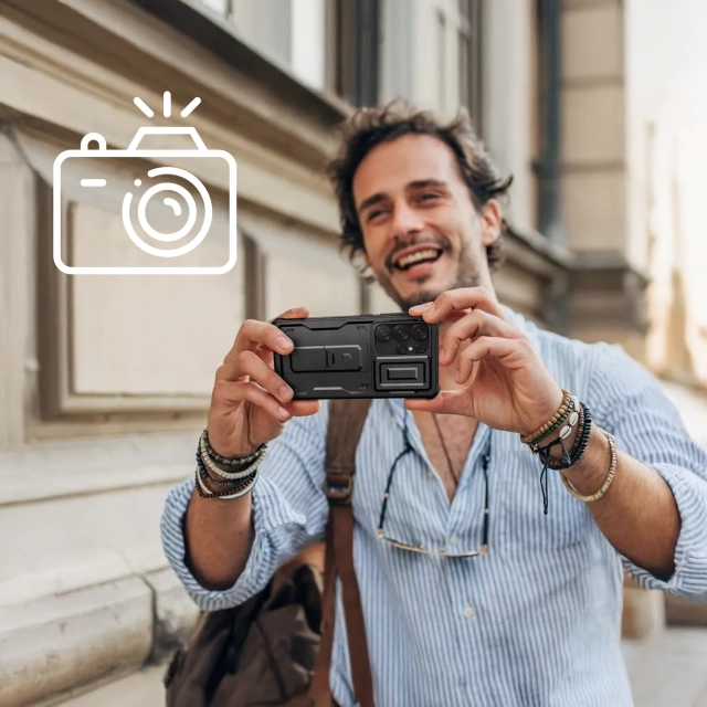 Ochranný kryt Tech-Protect Kevlar Cam pro Samsung Galaxy S25 Ultra, černý