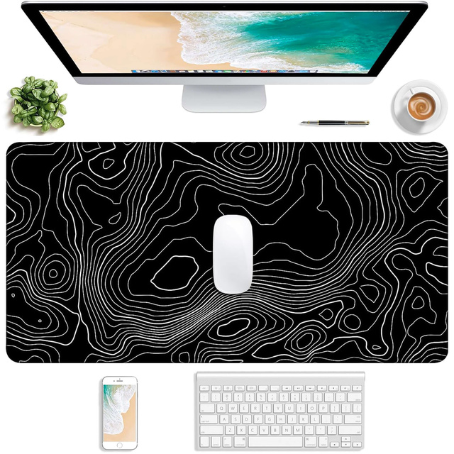 Stolní podložka pod myš klávesnice Protiskluzová herní ochranná podložka XL 80x40 cm Black Alogy Line Texture