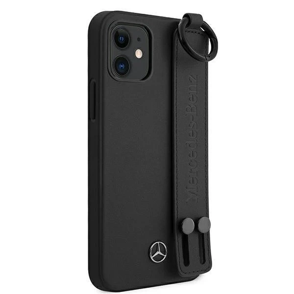 Mercedes MEHCP12SLSSBK protective case for Apple iPhone 12 Mini 5.4" black/black hardcase Strap Line