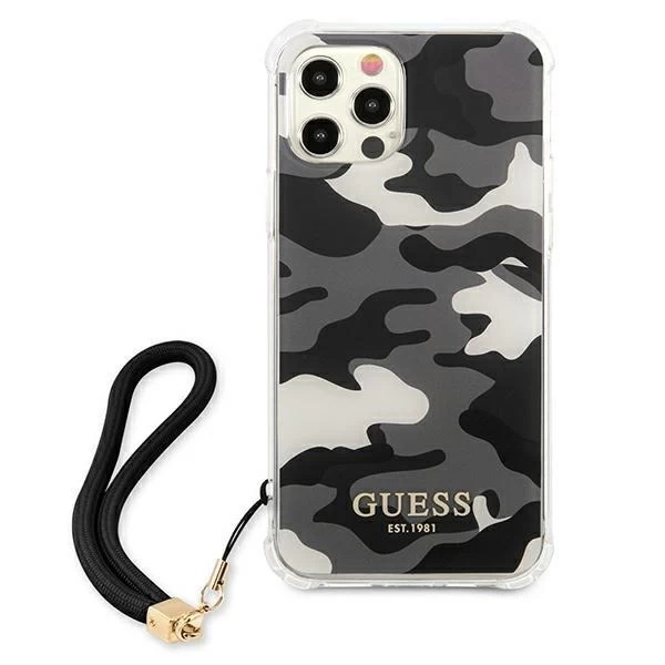 Guess GUHCP12LKSARBK iPhone 12 Pro Max 6,7" Czarny/Black Hardcase Camo Collection