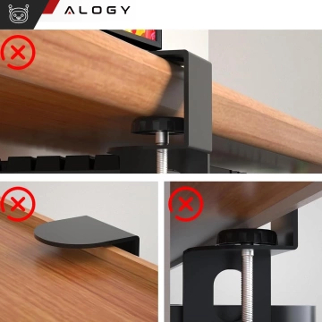 Alogy Desk Mount Mouse and Keyboard Holder Under Desk Stand Black