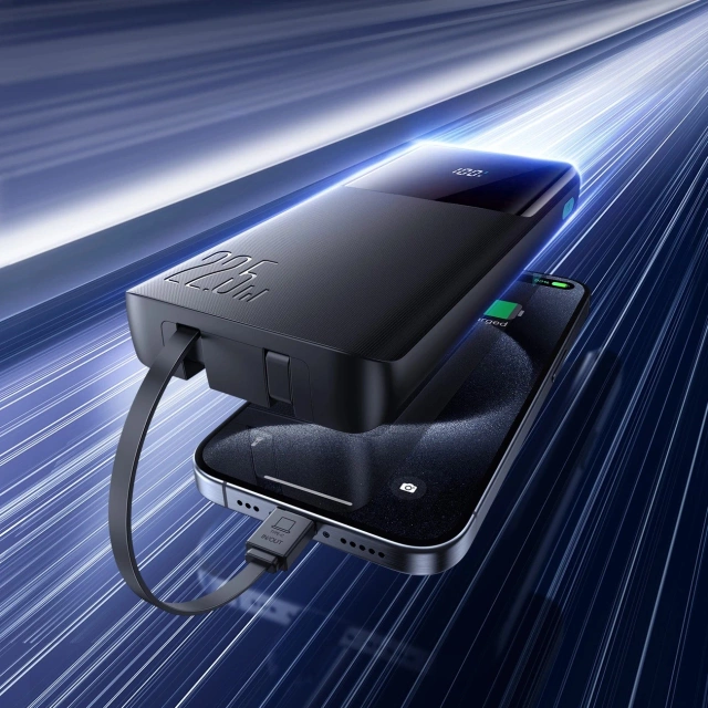 Powerbanka Joyroom 10 000 mAh 22,5 W s 2 káblami – pripravená na nabíjanie