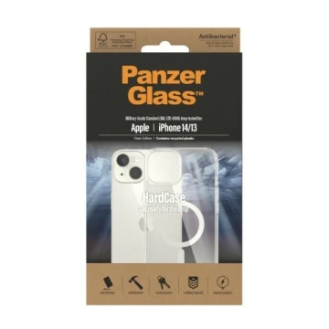 Tvrdé puzdro Etui PanzerGlass na iPhone 14 6,1" MagSafe Antibakteriálne vojenské priehľadné 0409