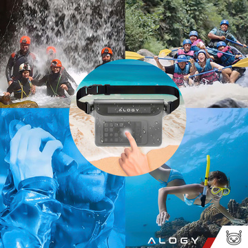 Waterproof case waist bag phone case water resistant 21.5x23.5cm Alogy Waterproof Black