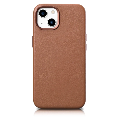 iCarer Case Leather case cover for iPhone 14 Plus brown (compatible with MagSafe)