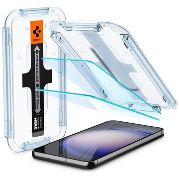 2x Tempered Glass Screen Protector Spigen Glas.Tr "EZ FIT" for Samsung Galaxy S23 Plus Clear