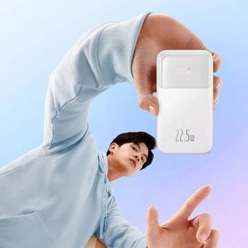 Powerbanka Baseus Comet Series s displejom 20000mAh 22,5W - biely kábel USB-A / USB-C