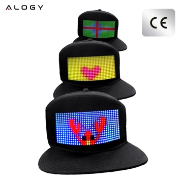 Kšiltovka Alogy PixelCap™ LED s RGB LED osvětlením, Bluetooth Pixels, ovládání mobilním telefonem, aplikace Pixel, černá