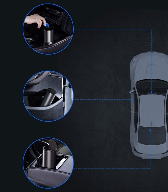 Basues Car waste bin 500ml mini car waste bin with a lid