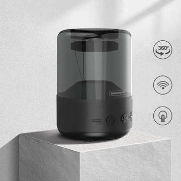 Głośnik bezprzewodowy Somostel Bluetooth BT 5.0 H210 LED RGB AUX TF kolorowy przenośny czarny