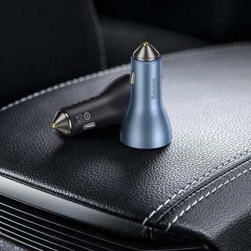 Baseus Golden Contactor Pro car charger USB-A 2x USB-C 65W dark gray (CGJP010013)