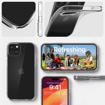 Case for iPhone 15 Plus Spigen Liquid Crystal Case Protective Phone Cover Transparent Clear Glass