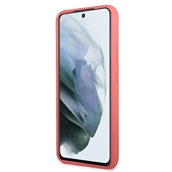 Ratet mal, GUHCS22MLSLMGFU S22 S906 fuksja/fuchsia Hardcase Silikonschrift Metalllogo