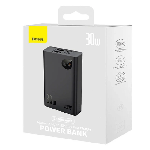 Baseus Adaman 2 Powerbank, 20000mAh, 30W, 3xUSB, USB-C (black)