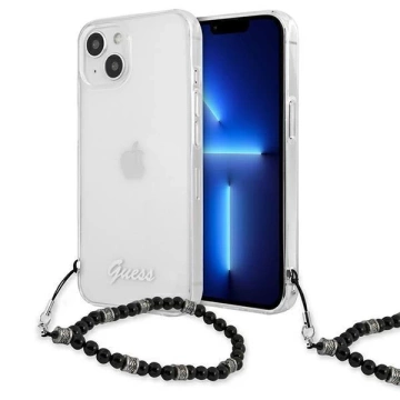 Guess GUHCP13SKPSBK iPhone 13 mini 5,4" průhledný pevný obal Black Pearl