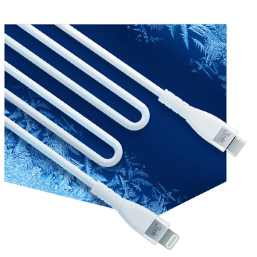 1m 3mk Hyper Silicone Cable кабель USB-C до Lightning 20W 3A MFi білий